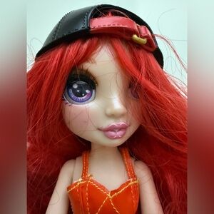 Rainbow Fashion Doll with Red Hair and Black Boots